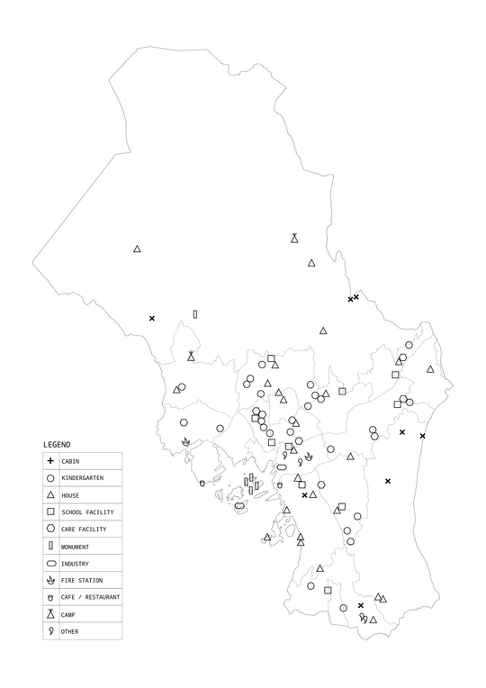 Location and previous use of the vacant buildings. 82% of the empty sqm previously belonged to buildings that housed welfare functions.