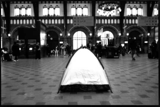 Long exposure of the tent 