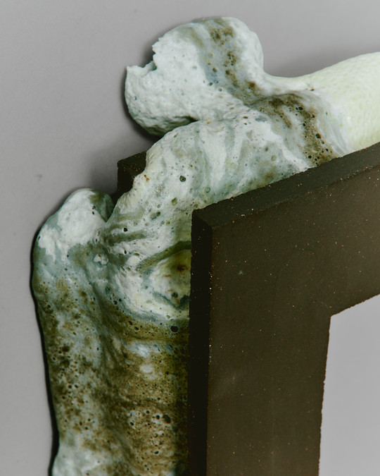 detail of the glaze, foam