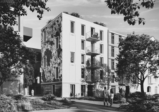 Rendering - MiniCO2 Etagehuse i Fredericia
