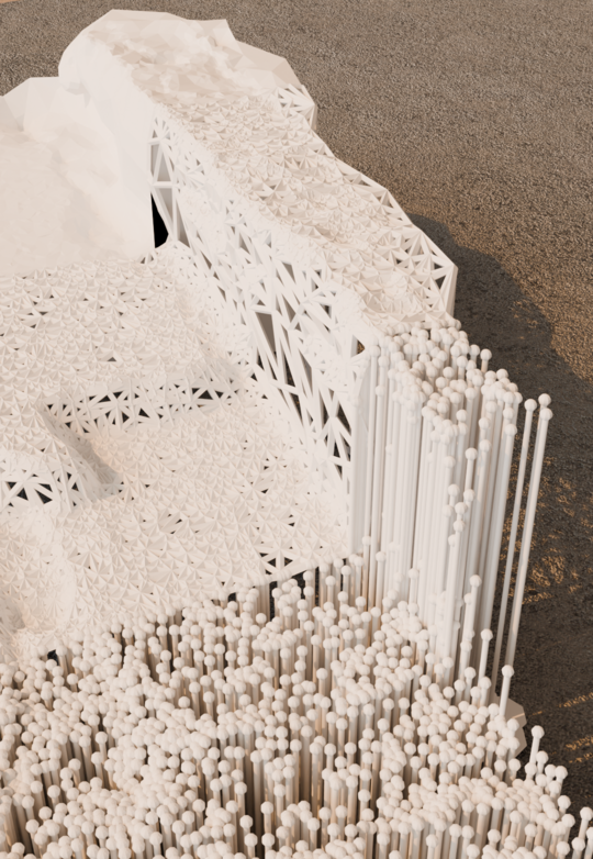 3D printed models showing the three stages of photogrammetry