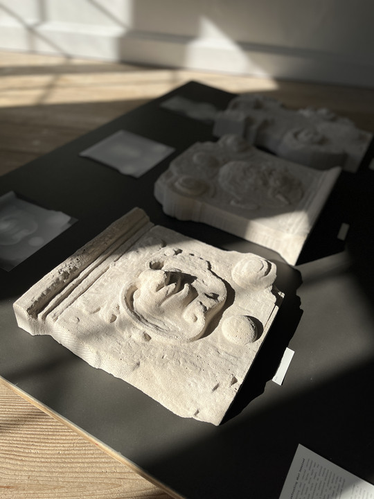 Plaster casts of sandstone figures