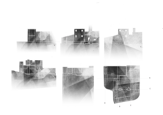 Sections through the house.