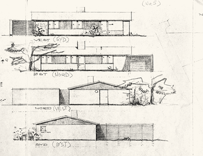 arkitekttegning af typehus