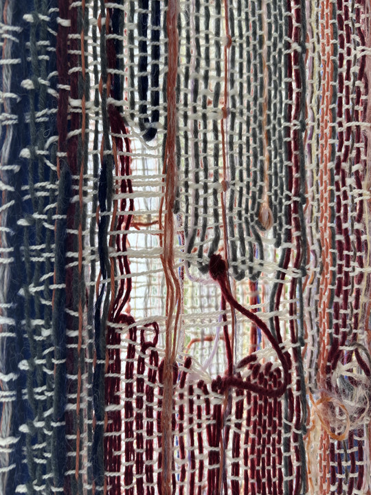 Tensions in care and compliance in woven form