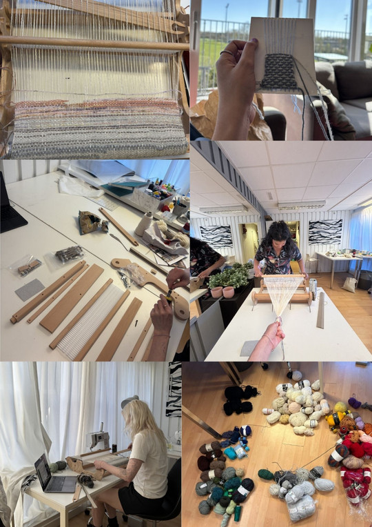 Pictures from the process - from sampling weaving to setting up the loom