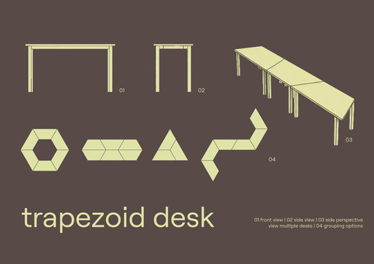Trapezoid desk
