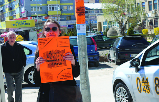 The local students in Kosovo helped promote, plan and host the event, A dialogue cinema, in the city of Gjilan, Kosovo