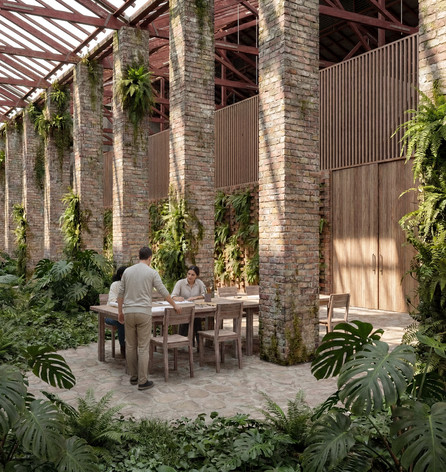 Interior visualisation of courtyard