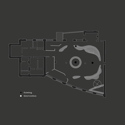 Diagram of existing exterior and where the intervention is made