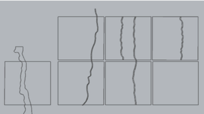 Designing cladding patterns, inspired by the lines from raindrops on windows, using the program Rhino.