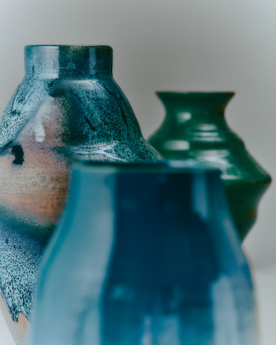 Photo of #1 Big Green Vase, #2 Big Blue Vase and #5 Small Blue Vase by Peter Winter Photo of #1 Big Green Vase, #2 Big Blue Vase and #5 Small Blue Vase by Peter Winter