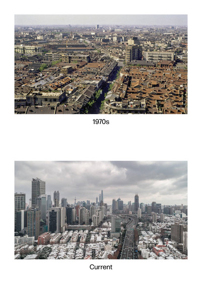 Shanghai city center 1970s Vs Current