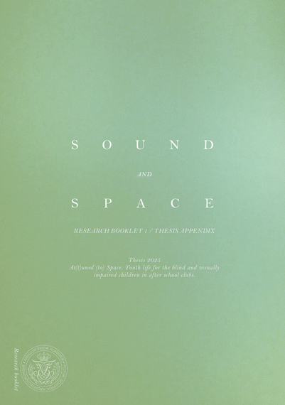 Front page of research booklet, sound and space