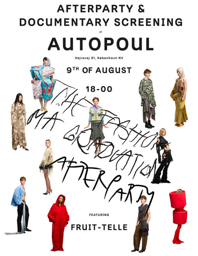 Final poster for the MA fashion graduates after party