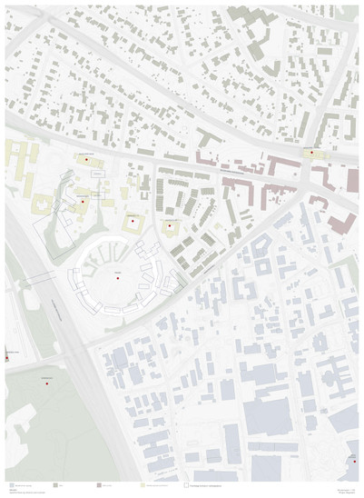 Situationsplan 1:1000, fremtidige forhold jf. Gladsaxe Kommunes helhedsplan