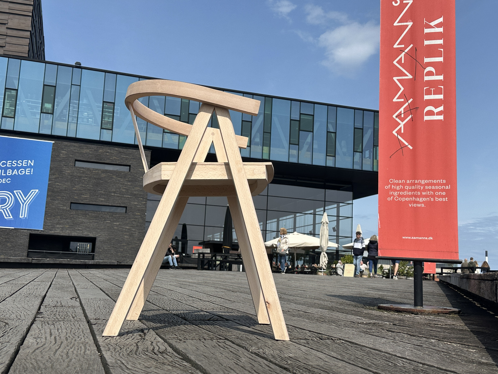The A. Chair in front of the Skuespilhus and Aamanns Replik 